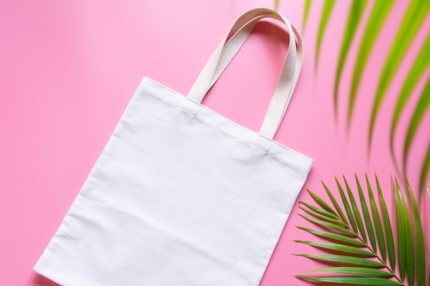 Download White tote bag canvas fabric. cloth shopping sack mockup with copy space. | Premium Photo