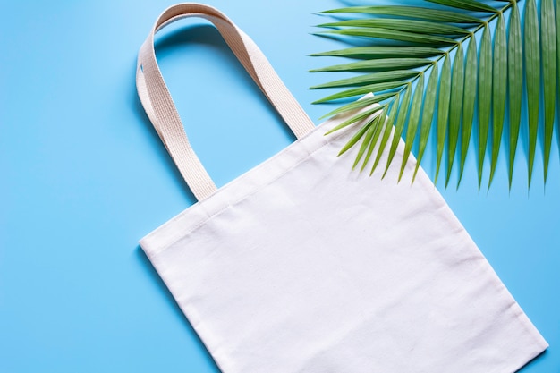Download White tote bag canvas fabric. cloth shopping sack mockup with copy space. Photo | Premium Download