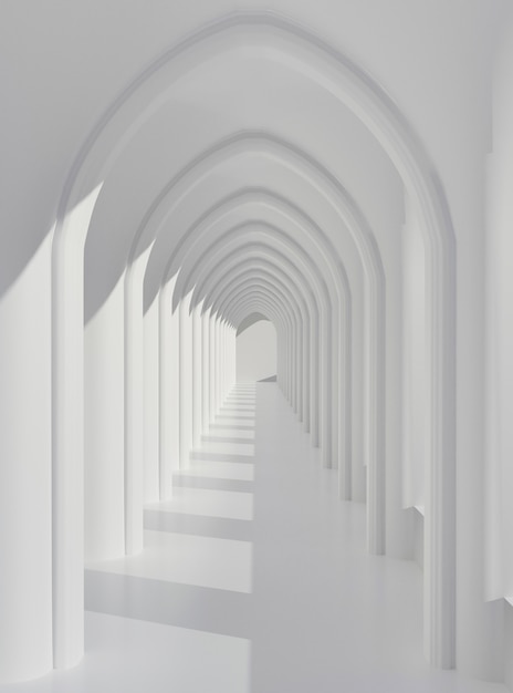 Premium Photo | White walkway with sunlight