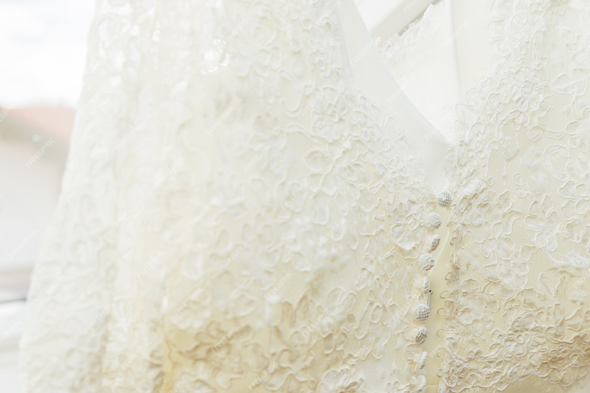 Premium Photo | White wedding dress detail