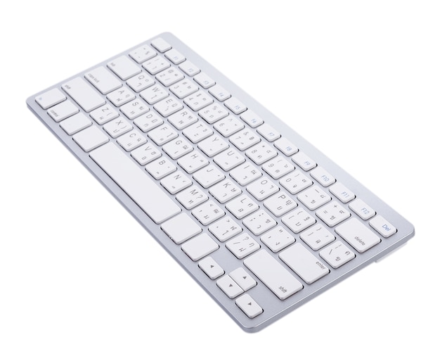 Premium Photo | White wireless keyboard top view with keys