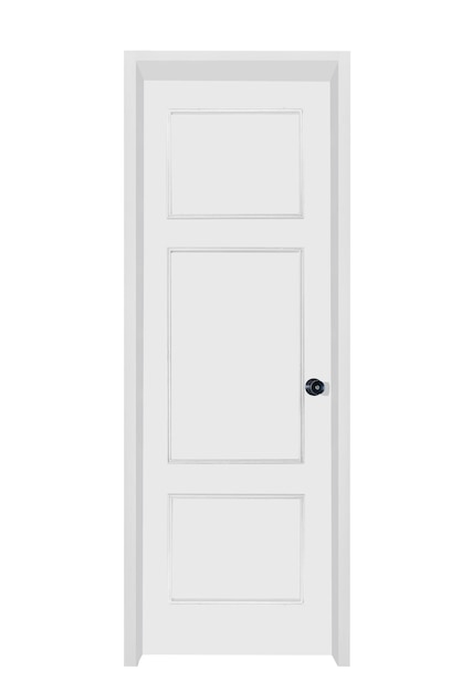 Premium Photo | White wooden door isolated over white background