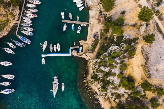 Premium Photo White Yachts In Calanque De Port Miou One Of Biggest Fjords Between Marseille And Cassis France