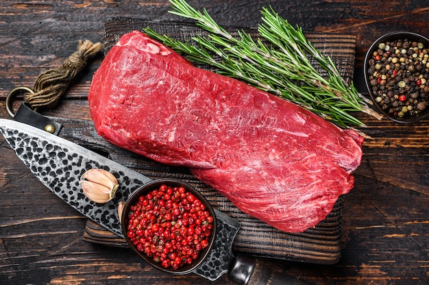 Premium Photo Whole Raw Tenderloin Beef Meat For Steaks Fillet Mignon