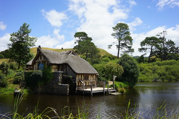 Wide Shot Of The Hobbiton Movie Set In Matamata New Zealand Free Picture On Freepik