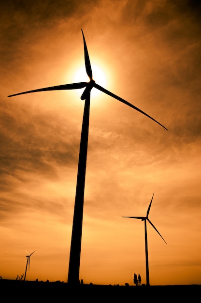 Premium Photo Wind Turbines In Silhouette 4413