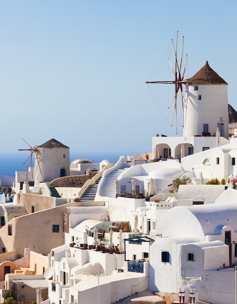 Premium Photo | Windmill in oia, santorini.