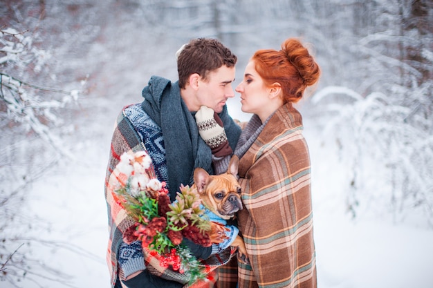 Premium Photo Winter Love Story Tenderness Happiness Affection Warmth Concept