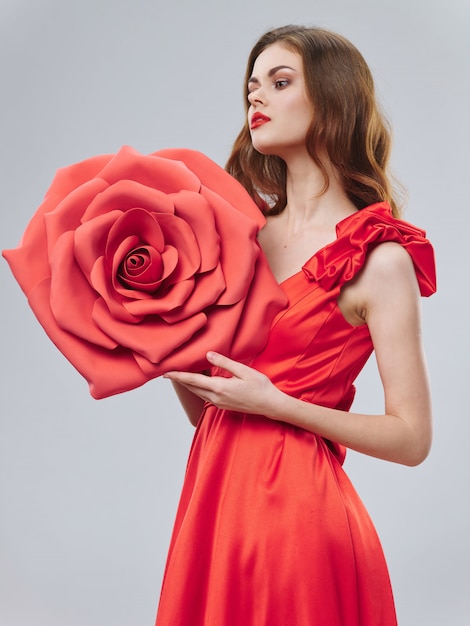 red dress with roses