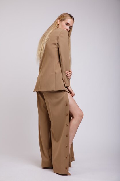 brown suit pants