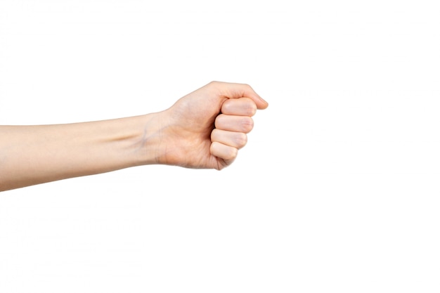 Premium Photo | Woman hand gesture of a clenched fist isolated over the ...