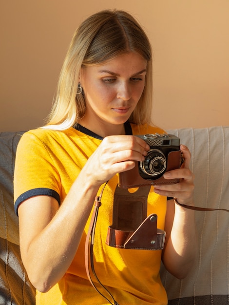 tourists holding camera retro tourists holding camera retro