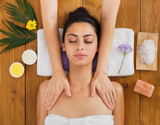Premium Photo Woman Massagist Make Body Massage In Spa Wellness Center