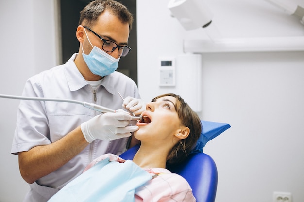 Woman patient at dentist Free Photo