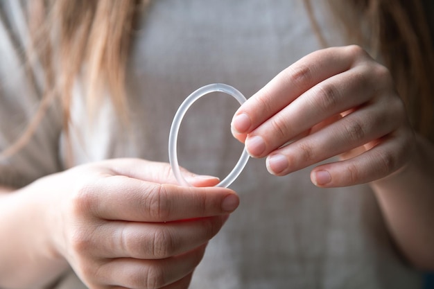 Premium Photo Woman S Hand Holding A Birth Control Ring Vaginal Ring