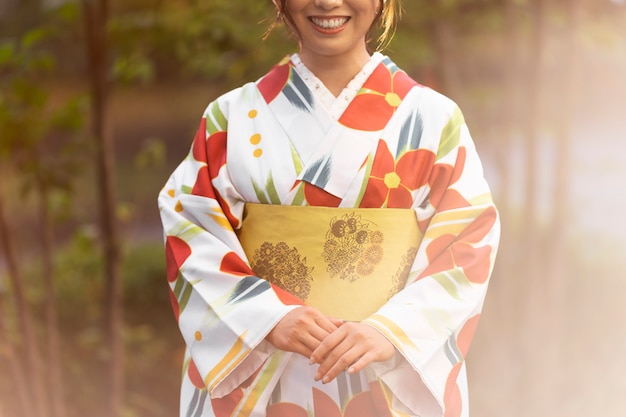 Free Photo Woman Wearing Beautiful Japanese Kimonos And Obi