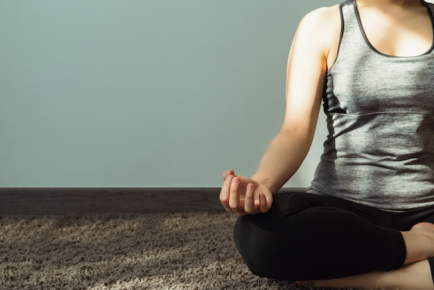 yoga on mat