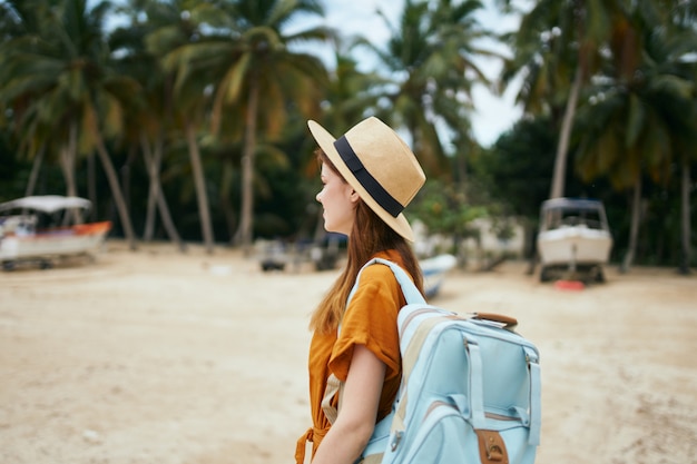 the girl with the blue backpack