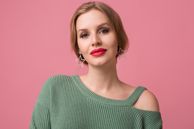green sweater lady