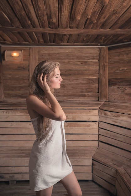 In sauna blonde Foto de