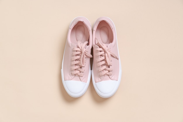 Premium Photo | Women leather sneakers shoes