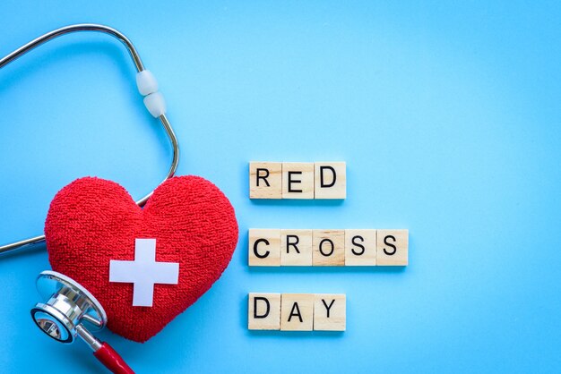 Wooden block calendar for world red cross and red crescent ...