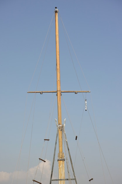 Wooden mast of a boat Free Photo