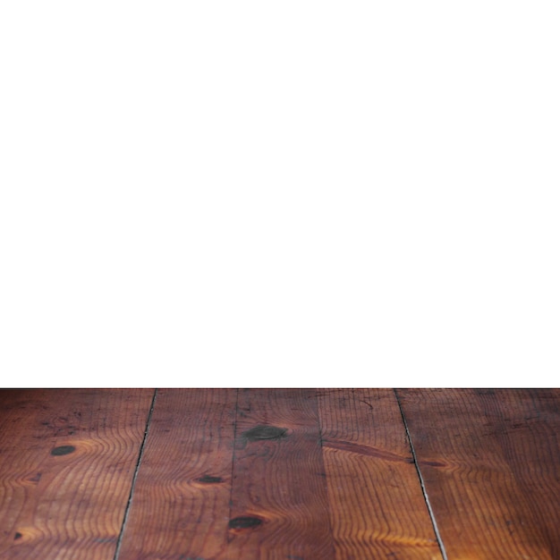 白い背景の前に木製の板のテーブル 無料の写真