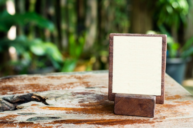 Download Wooden Stand Mockup For Menu Or Information And Advertise On Wood Table Textured Premium Photo Yellowimages Mockups