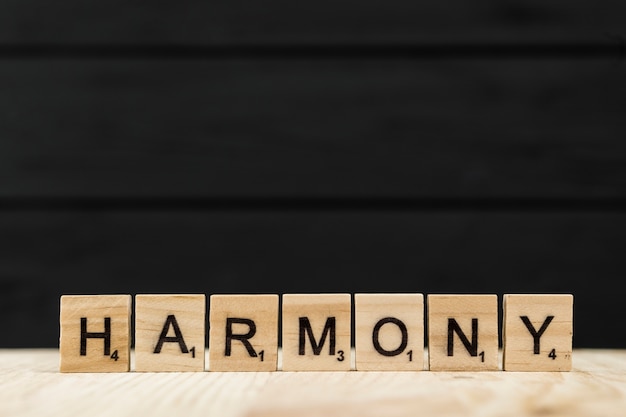 Free Photo | The word harmony spelt with wooden letters