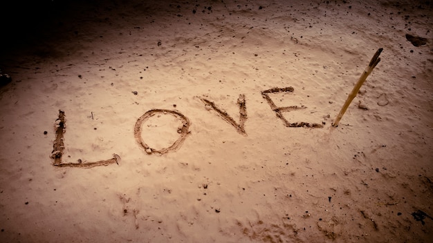 free-photo-word-love-on-mud