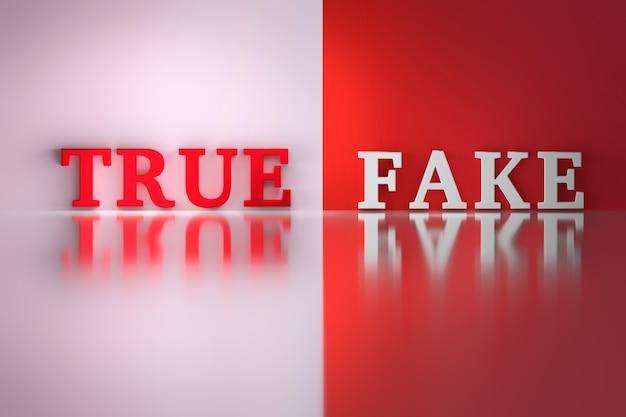 Words - true and fake Premium Photo