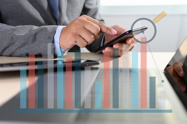 Work hard data analytics statistics information business technology Premium Photo