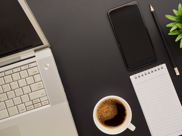 Workspace mockup with laptop, smartphone. | Premium Photo Workspace Mockup With Laptop, Smartphone.