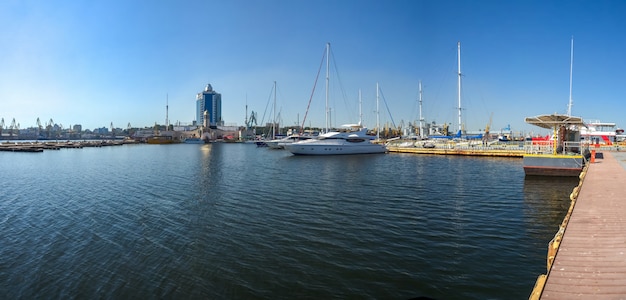 Yacht parking in the seaport of odessa, ukraine Premium Photo