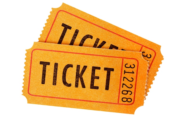 Yellow admission tickets Free Photo