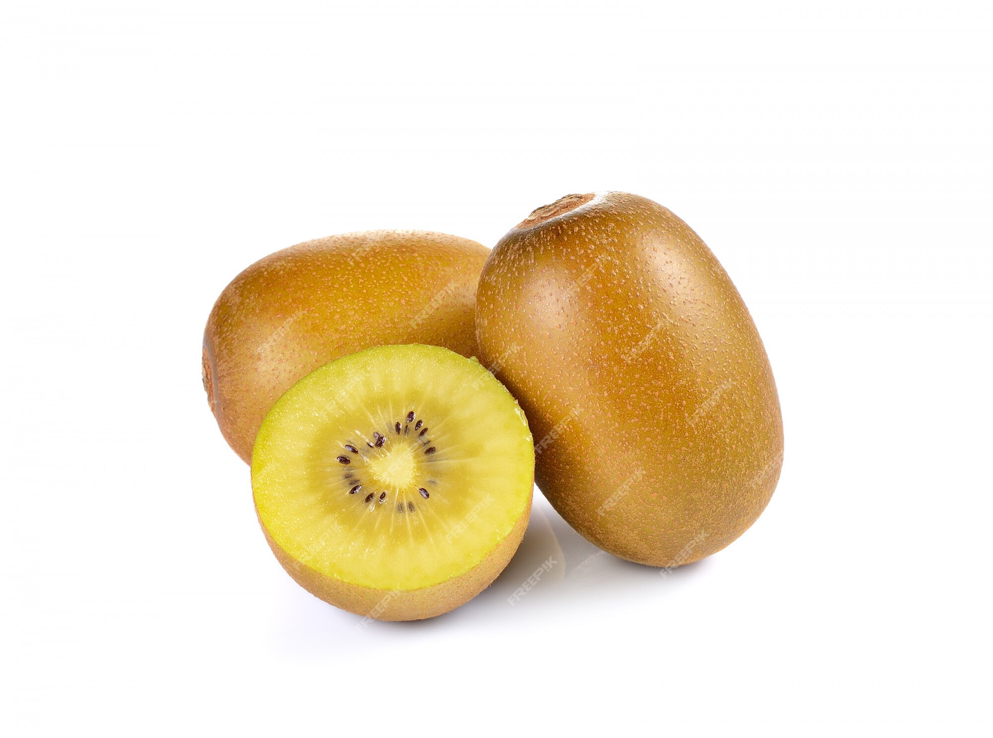 Premium Photo | Yellow gold kiwi isolated on white