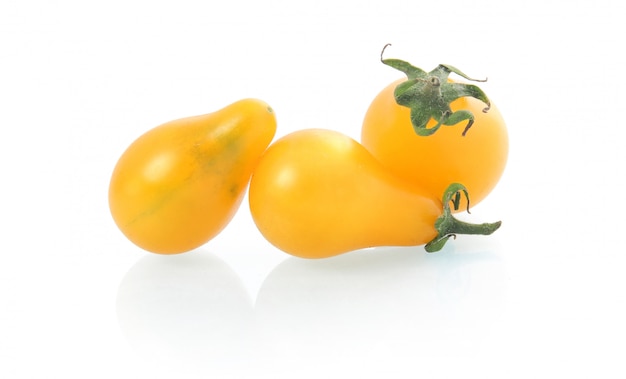 Premium Photo Yellow Pear Shaped Tomato Vegetables Isolated