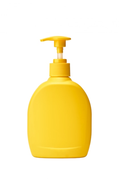Download Premium Photo Yellow Plastic Pump Soap Bottle Without Label Isolated On White Wall Yellowimages Mockups