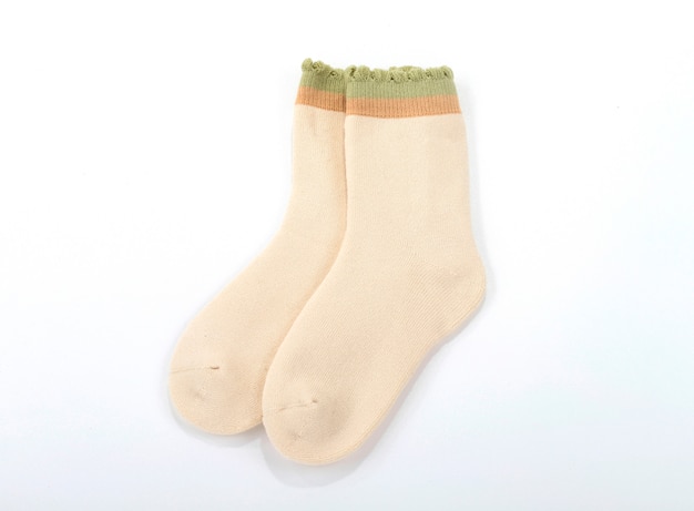 Premium Photo | Yellow sock close-up on isolated white background