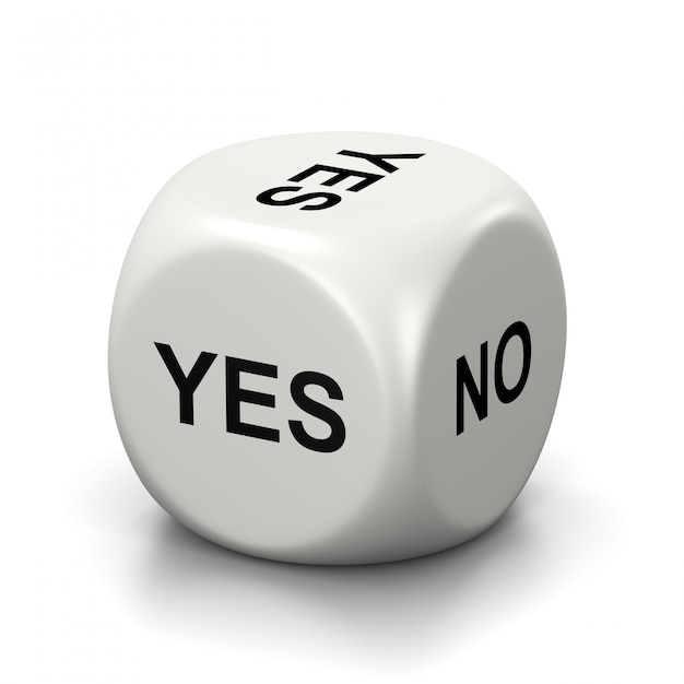 Premium Photo | Yes or no white dice