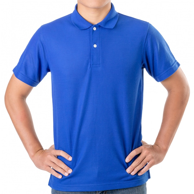 Premium Photo | Young asian man wear a blue polo t-shirt