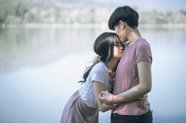 Japanese Grils Kissing