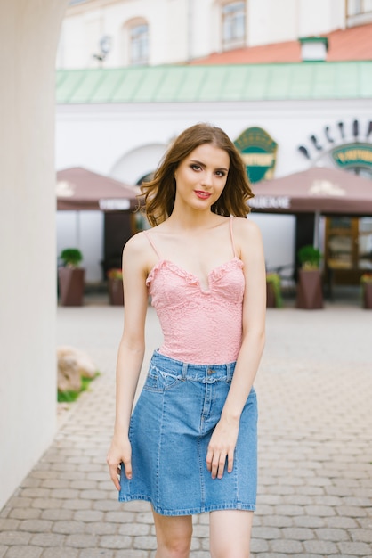 beautiful girl walking