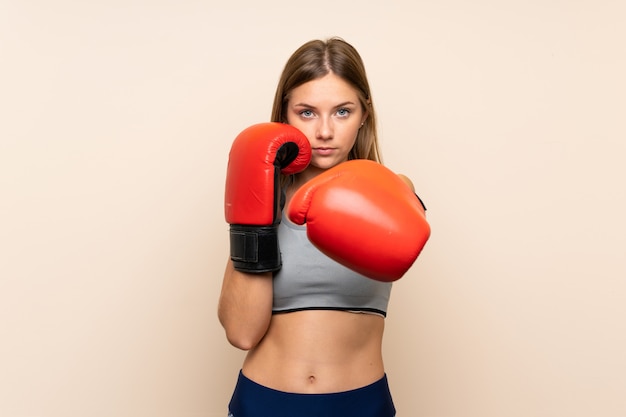 girl with boxing gloves