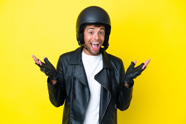 Premium Photo | Young brazilian man with a motorcycle helmet isolated