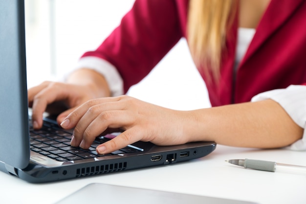 Young Business Girl Using Her Computer  Free Photo