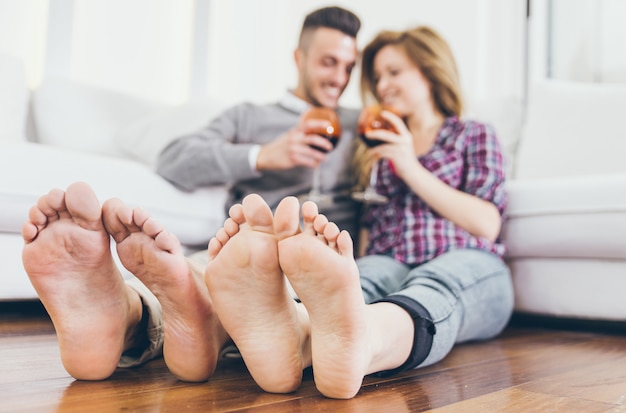 Happy Friends Wine In Living Room