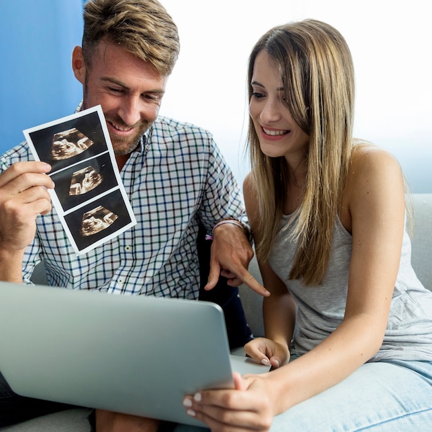 Young couple having a videoconference Free Photo