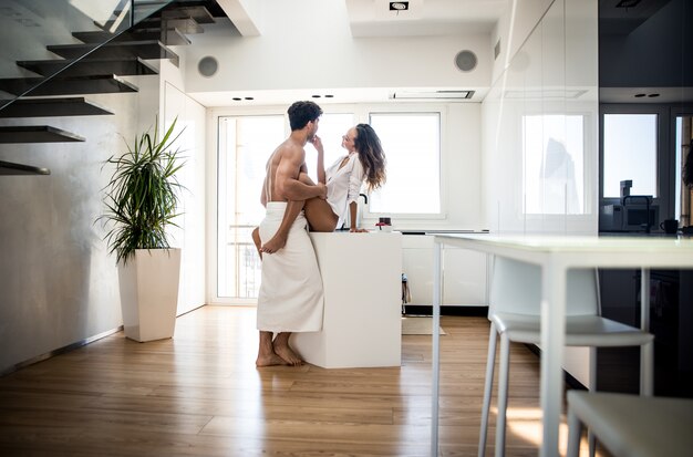 Premium Photo | Young couple lifestyle moments at home